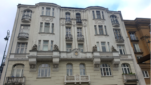 Zygmunt Lewin Tenement House (Kamienica pod zegarem) in Warsaw, Poland - A historic and notable building, the Zygmunt Lewin Tenement House, known as Kamienica pod zegarem, stands as a testament to Warsaw's architectural heritage. This structure bears historical significance and architectural charm within the city.