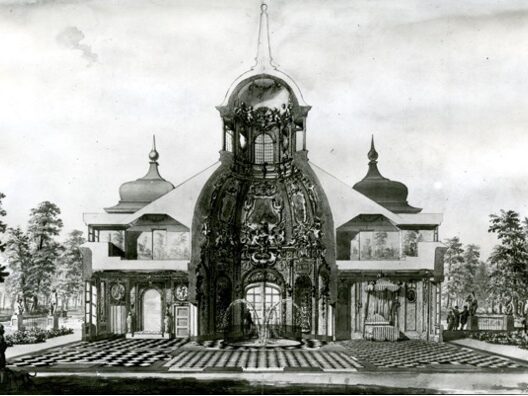 Lubomirski's Bathhouse" - longitudinal section, Jan Chrystian Kamsetzer, drawing, 1776, Institute of Art of the Polish Academy of Sciences in Warsaw